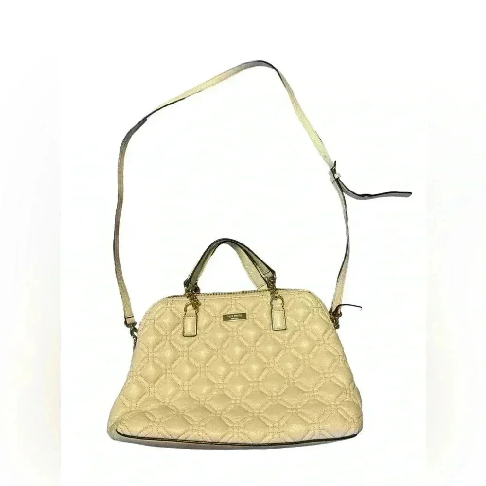 Kate Spade Quilted Leather Cream Rachelle Astor Court purse